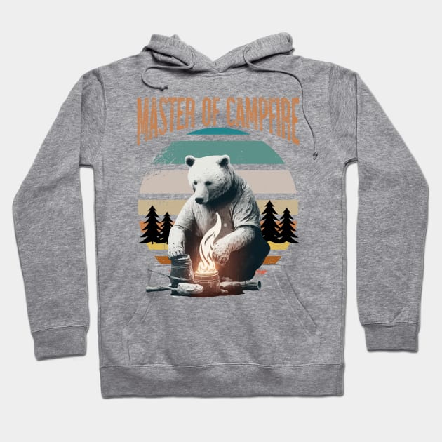 Master of Campfire. Funny Camping Quote. Campfire and Bear Hoodie by ElenaDro